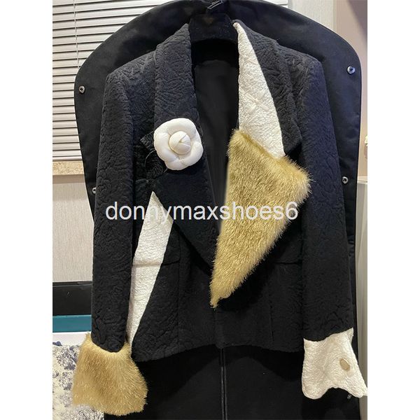 

women's jackets xin zhilei's same xiaoxiangfeng mountain camellia jacket autumn winter celebrity imitation mink short female, Black;brown