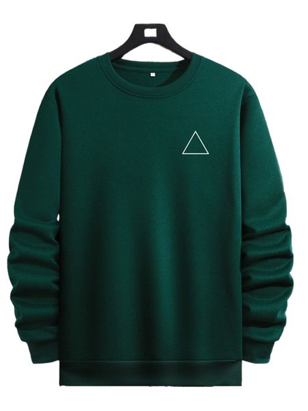 

men geo print thermal lined sweatshirt v4ry#, Black