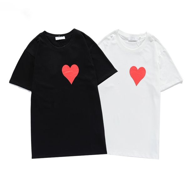 

men t shirt short sleeve women t-shirt red heart set summer tees letter print hip hop style size s-6xl, White;black