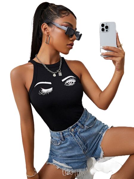 

figure graphic slim tank q3mj#, White