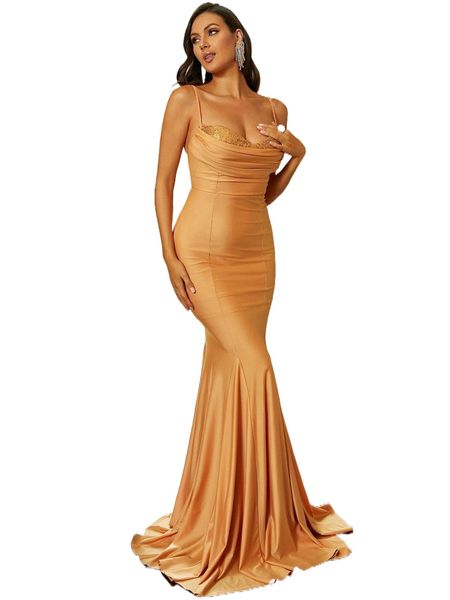 

missord contrast sequin ruched floor length formal dress 07dy#, Black;gray