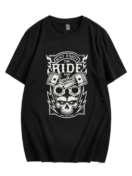 

x vecster men letter & skull print tee 97mz#, White;black