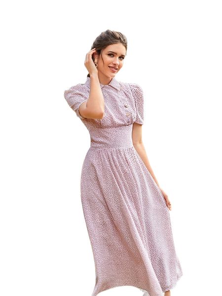 

fake buttons allover print dress r1ex#, Black;gray