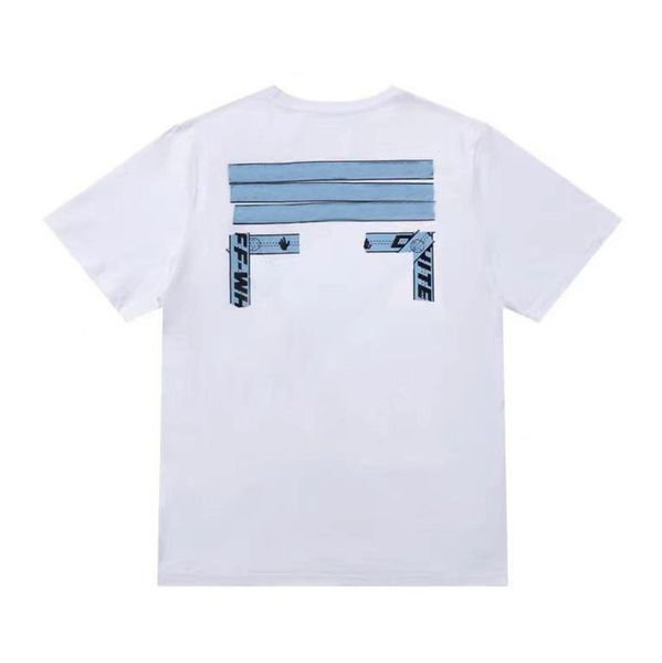 

brand classic fashion mens t shirts offs summer designer women loose tees quality t-shirt letter arrow oil painting black white tshirts lux, White;black