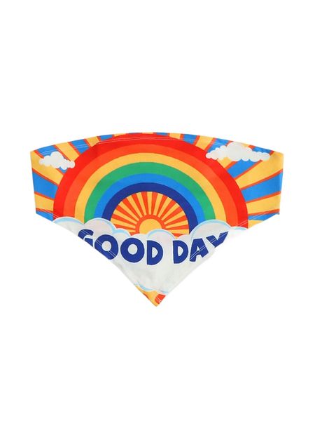 

rainbow & letter graphic backless knot hanky hem tube m2xx#, White