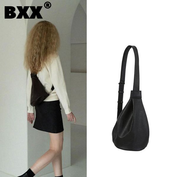 

bxx women cool crossbody chest bag simple art bucket pu leather all match shoulder fashion trending gf0040 220627
