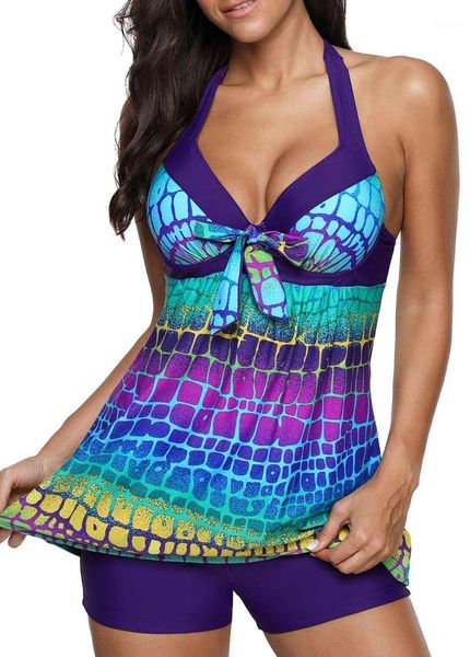 Biquíni de boxe de roupas de banho multi -estampado feminino Multi Prind Bottom Plus Size Women 2022 Swimsuit Beach Summer Bathing Suit Swimming Monokini