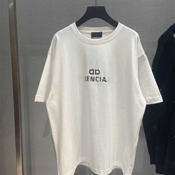 

tee t-shirts early spring new mosaic print couple paris casual short sleeve t-shirt clothes_qxtq, White
