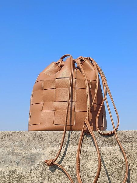 

evening bags 2022 real leather bucket bag women's drawstring handbags luxury shoulder woman handiness crossbody