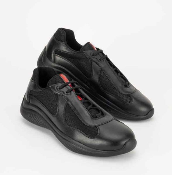 

luxury design men's casual shoes america's-cup patent leather low technical sneakers fabric sneaker flat trainers eu38-46, Black