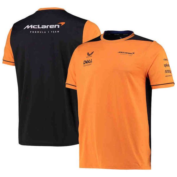 

mclaren f1 team t shirt 2022 summer men's formula 1 racing clothes short sleeve outdoor sports quick dry, White;black