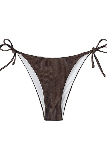 

plus tie side bikini bottom n87d#, Black