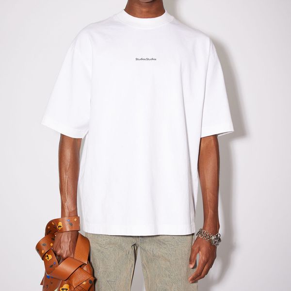 

22ss studios letter printed tee fashion short sleeve crew neck t-shirt solid color man women summer casual hip hop highstreet fztx1211, White;black