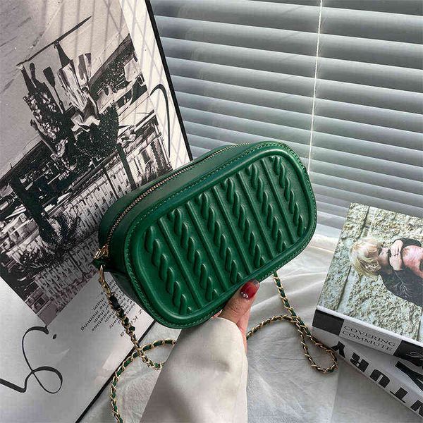 

women's chain messenger bag fashion pu foreign style simple small square bag box bag 220616