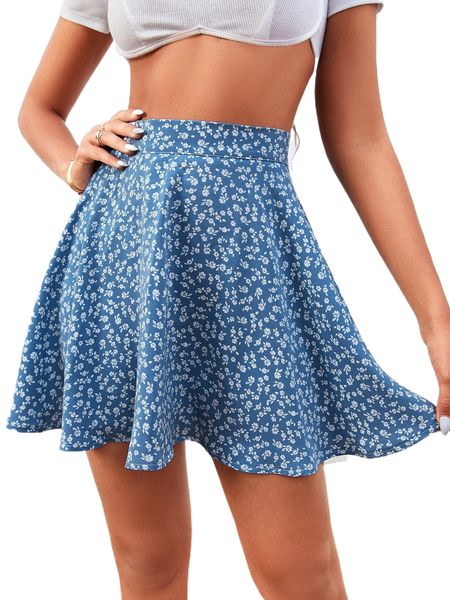 

ditsy floral flare skirt y3ue#, Black