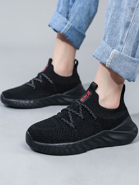 

boys lace-up decor sneakers she01, Black