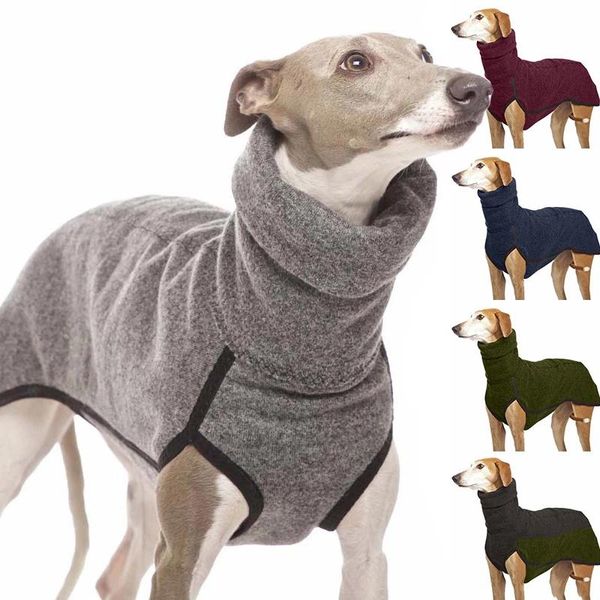 Vestuário para cães elásticos suéteres altos jaqueta de inverno greyhound casaco de roupa macia de cães maiores cães grandes roupas s-5xl