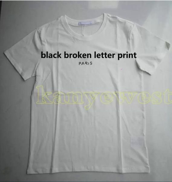 

2022 summer mens t shirts designer luxury womens classic broken letter rainbow paris embroidery print t shirt cotton t-shirt casual tshirt, White;black