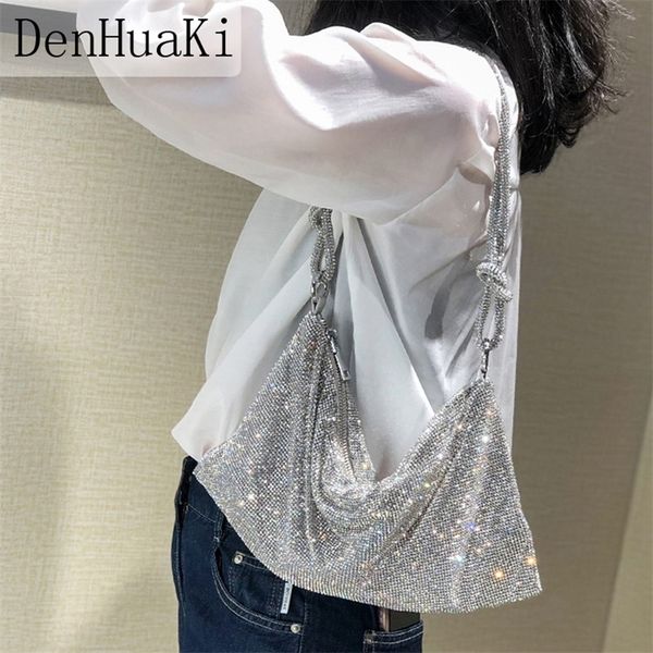 

handmade evening clutch bag s silver shiny crystal wedding s and handbag luxury diamonds shoulder bag 220525