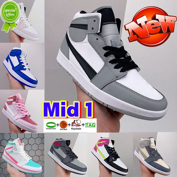 

2022 mid 1 1s mens designer basketball shoes light smoke grey 2.0 shadow red pink quartz chicago unc white bred toe kentucky blue linen