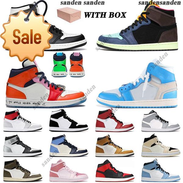 

jumpman 1 1s basketball shoes off mens womesn high dark mocha chicago obsidian unc white lucky green outdoor sports trainers sneakers 36 -47, Black