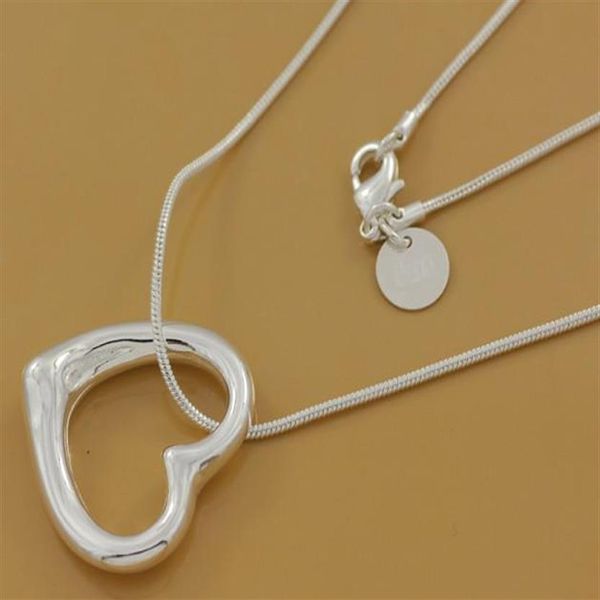 

2017 new silver jewelry 925 sterling silver fashion charm heart love pendant necklace 1003217d