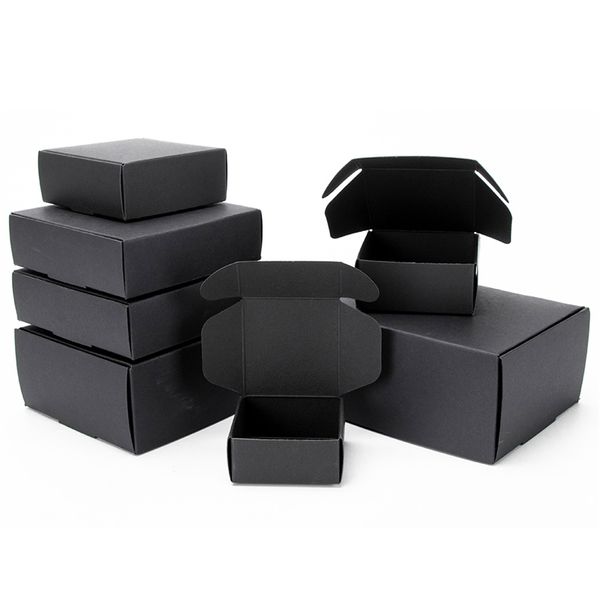 10pcs Black Packaging Carton Gift Soap Supports Tamanho personalizado Impressão 220706