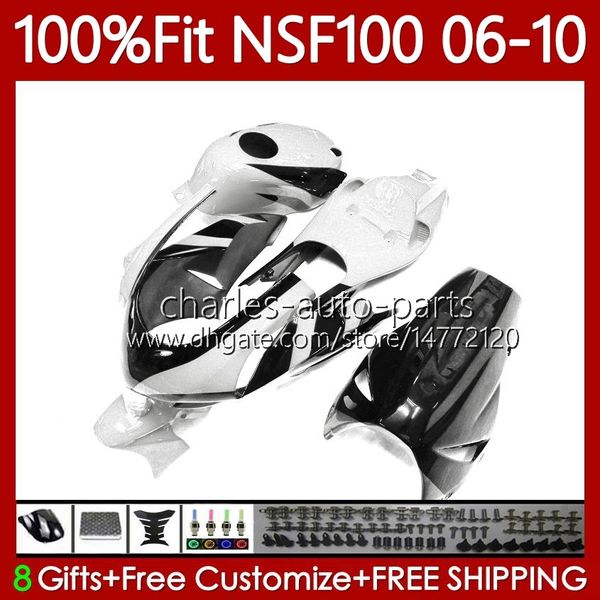 OEM для инъекций для Honda White Black NSF 100 NS-F100 06-10 стекловолокна Codework 116NO.145 NSF-100 06 07 08 09 10 NSF-100 2006 2008 2008 2009 2009 2010 Glass Glass Fibre Race