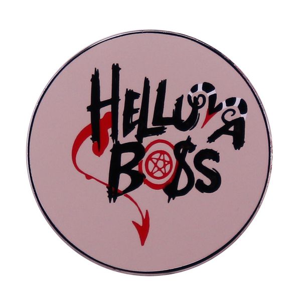 

helluva boss emblem pin pink button brooch s002, Blue