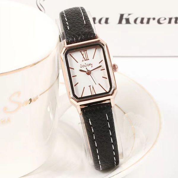 

luxury womens watches designer simple scale retro square girls quartz women watch 2022 new women's trend temperament student watch gdfg, Slivery;golden