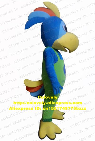 

mascot doll costume fancy blue parrot cockatiel corella cacatua cockatoo mascot costume with green pants yellow claws bright eyes no.4837 fs, Red;yellow