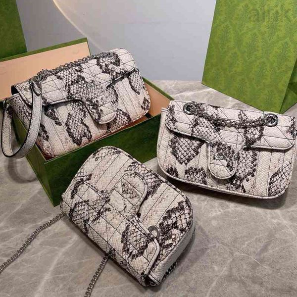 

classic snake shoulder bags women chain luxury handbag leather designer crossbody female purses 220408