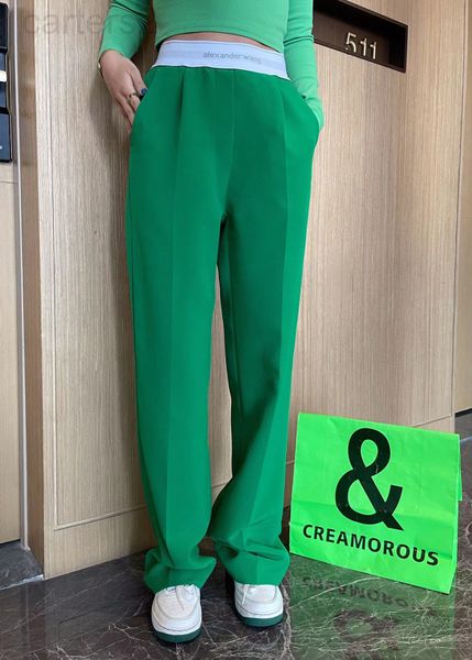 

women's jeans designer aw dawangjia 22 early spring new waist positioning rubber band splicing letter printing design casual pants huci, Blue