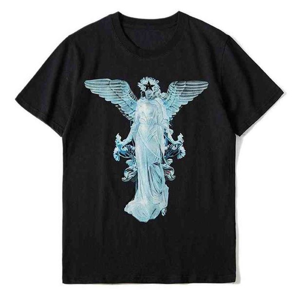 

mens stylist t shirts summer t shirt angel printing stylist t shirt hip hop fashion men women short sleeve tees size s-xxl293l, White;black