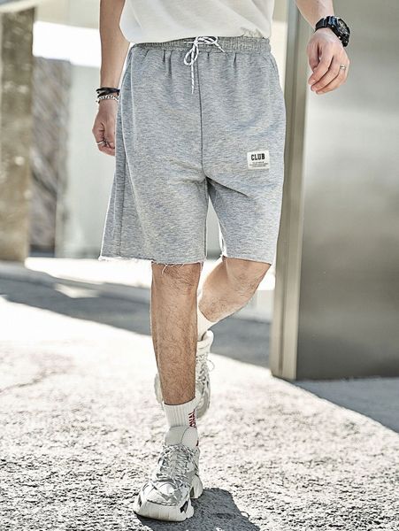 

men letter patched drawstring waist shorts g6se#, White;black