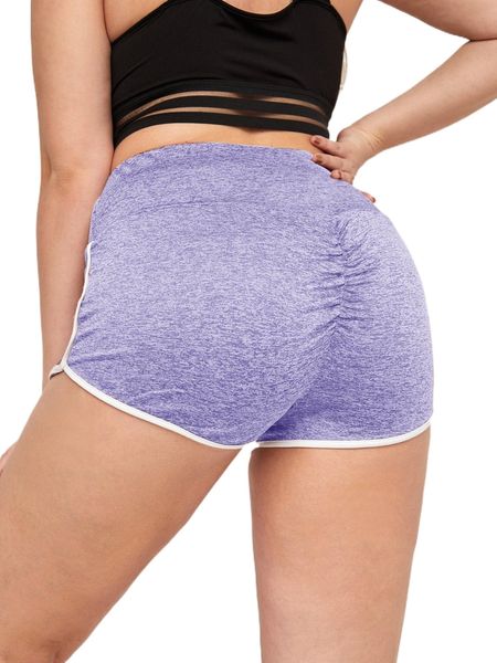 

plus scrunch butt ruched shorts 43ws#, Black