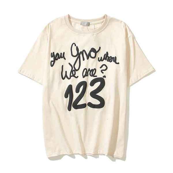 

men's t-shirts street hip hop graffiti letters foam printed short sleeve t-shirt summer men's and women's half t-shirt tee gy, White;black