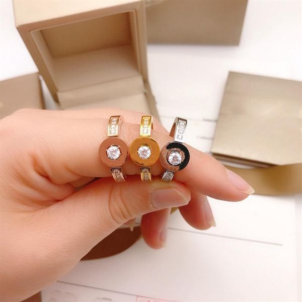 

fashion ring designer gold letter love rings bague for lady women party wedding lovers gift engagement jewelry with box236f, Slivery;golden