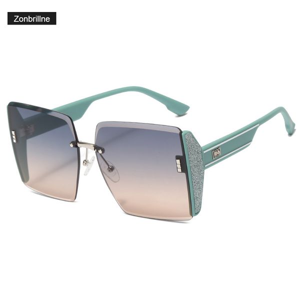

european and american fashion design large frame sunglasses women 2022 cut edge square frame personality men's tiffany color sun-glasse, White;black