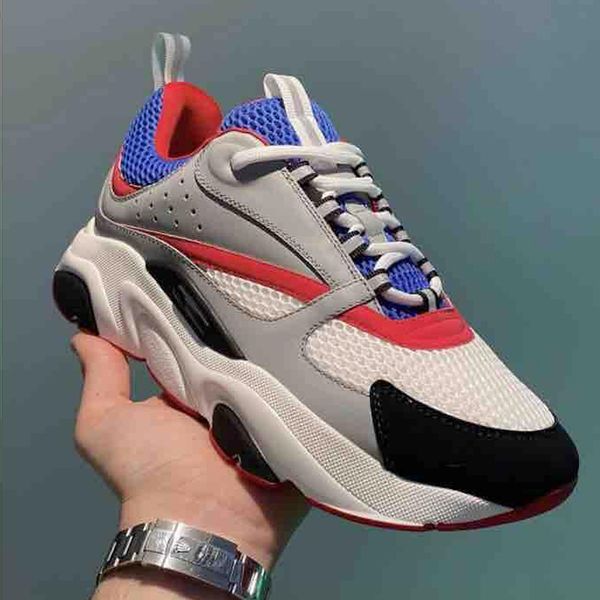 

mens b22 sneaker man woman leather casual shoes low cut breathable mesh sports sneaker outdoors canvas and calfskin trainers runner shoes us, Black