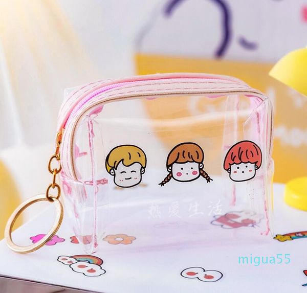 Creative laser moeda bolsa pequeno estudante fresco mini colorido menina bonito coração carteira chave