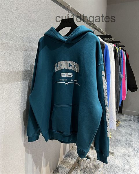 

2022 designer blgc hoodies ins 21fw autumn winter new 1917 front bb scissors print couple paris hoodie 8sfh, Black