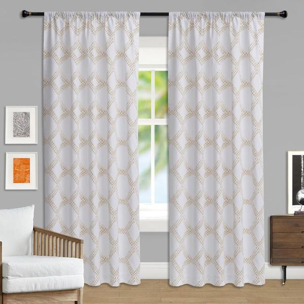 Cortina cortina impressão de polycotton para sala de estar Filtragem de luz Sheer Bedroom Janela Tratamentos de janela de cozinha Moderncurtain cortina