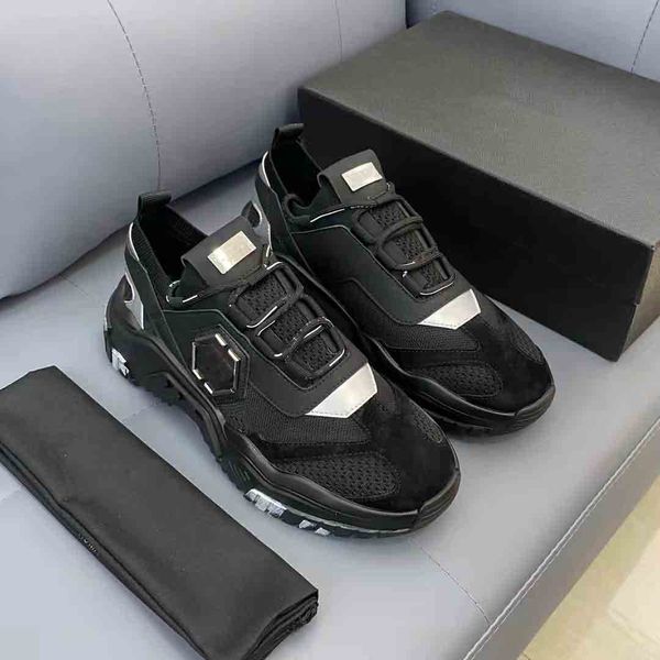 

2022 mens designer shoes letter printed luxury fashion casual black men sports sneakers real picture r12-1