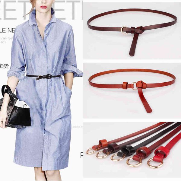 

belts cowhide simple decoration sweater cool ins style knotted thin belt with skirt 3f4h, Black;brown