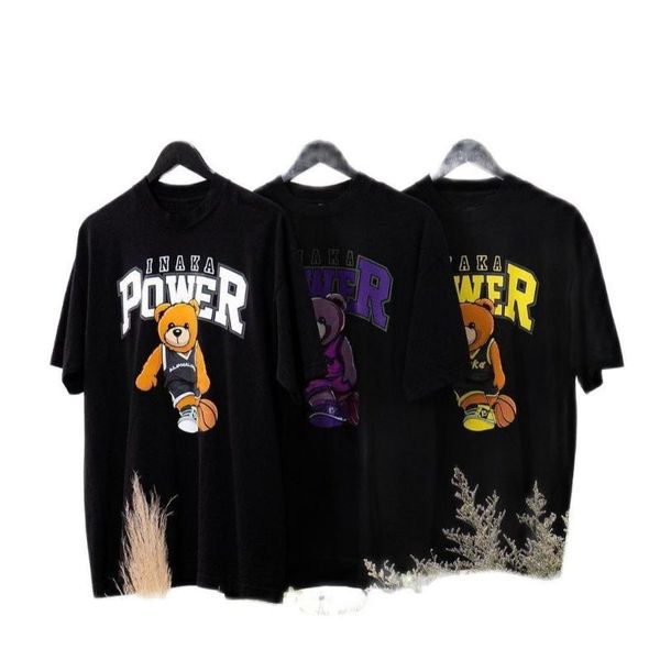 Männer und FrauenHerren-T-Shirts Inaka Power T-Shirt Violent Bear Print T-Shirt Männer Frauen Tägliches Premium-T-Shirt Modedesign SommerexplosionHerren