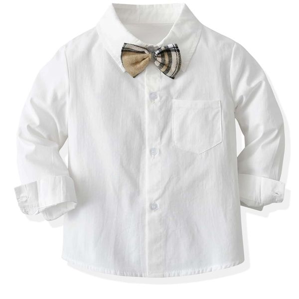 

toddler boys pinstriped pocket front shirt without bow she, White;black