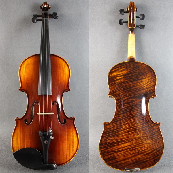 

4/4 nice flamed violin strong tone with good case and bow