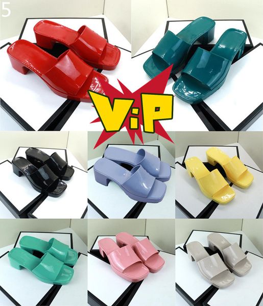 

2022 designer jelly women's mid heel slippers made of transparent materials fashionable and lovely sunny beach, Black