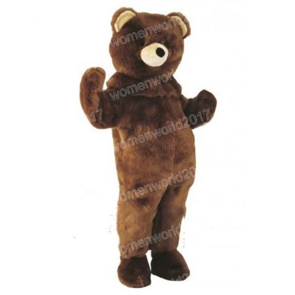 Halloween marrom urso mascote fantasia de alta qualidade de desenho animado roupas de caráter unissex adultos roupas de natal de natal vestido de fantasia